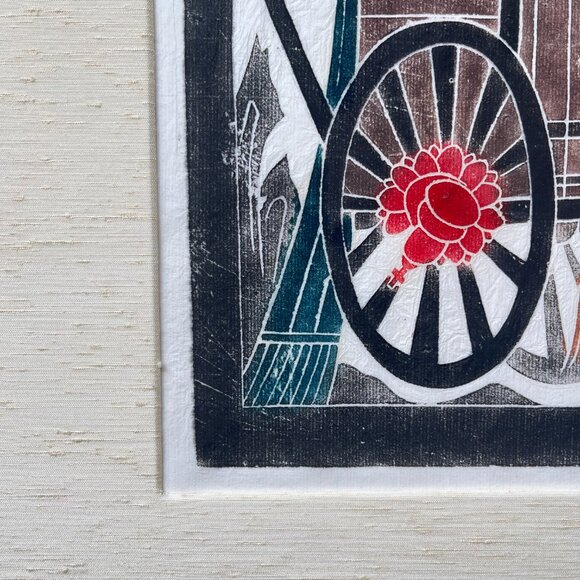 Late 20th Century Chinese School Bas Relief Rubbing of Ox and Cart - Picture 5 of 9